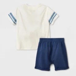 Toddler Boys' Bluey Solid Top And Bottom Set - Cream