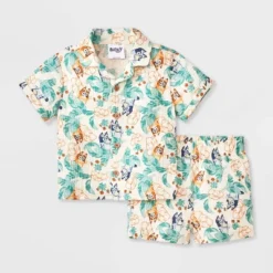 Baby Boys' 2pc Bluey Gauze Button-Up Top & Shorts Set - Ivory -Bluey Deals Store GUEST 175ab729 dae2 455c 8bbf b784d436d3e3