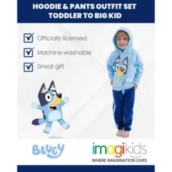Bluey Fleece Hoodie And Pants Outfit Set Toddler To Big Kid