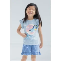 Bluey Girls T-Shirt And French Terry Shorts Outfit Set Toddler