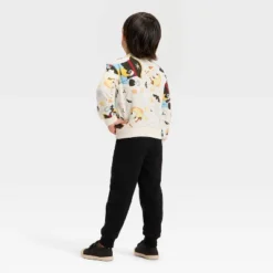 Toddler Boys' 2pc Bluey Halloween Fleece Pullover And Bottom Set - White/Black