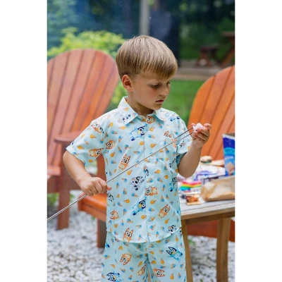 Bluey Bingo Muffin Hawaiian Button Down Shirt And Shorts Toddler To Big Kid 1 Bluey Bingo Muffin Hawaiian Button Down Shirt And Shorts Toddler To Big Kid
