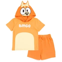 Bluey Hooded Cosplay T-Shirt And French Terry Shorts Outfit Set Toddler To Little Kid -Bluey Deals Store GUEST 4487785b ec63 4e3c b4a0 623540126509