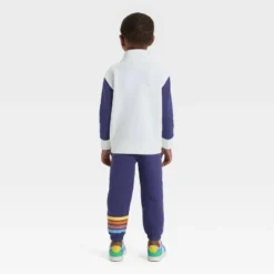 Toddler Boys' 2pc Bluey Bingo Fleece Quarter Zip Pullover And Bottom Set - Navy Blue