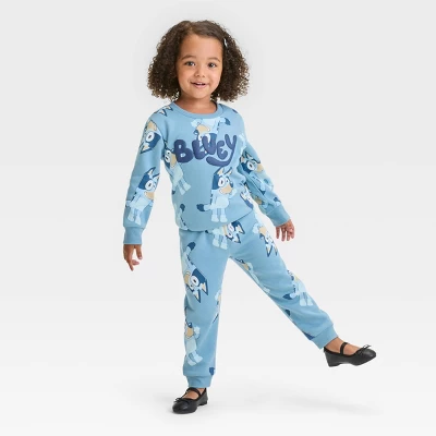 Toddler Girls' Bluey Fleece Top And Bottom Set - Blue 2 Toddler Girls' Bluey Fleece Top And Bottom Set - Blue - Image 2