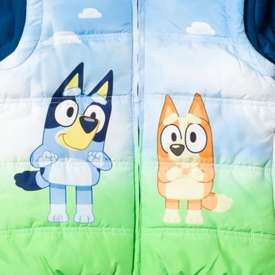 Bluey Bingo Bluey Girls Zip Up Vest 2fer Jacket Little Kid To Little Kid 4 Bluey Bingo Bluey Girls Zip Up Vest 2fer Jacket Little Kid To Little Kid - Image 4