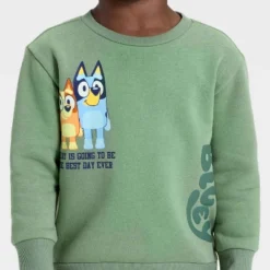 Toddler Boys' Bluey Bingo Fleece Sweatshirt - Green
