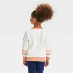Toddler Girls' Bluey Chenille Fleece Pullover Sweatshirt - Cream