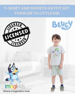 Bluey T-Shirt And Shorts Outfit Set Toddler To Little Kid 1 Bluey T-Shirt And Shorts Outfit Set Toddler To Little Kid