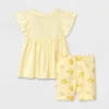 Toddler Girls' Bluey Solid Top And Bottom Set - Yellow