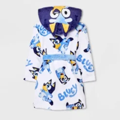 Toddler Bluey Cosplay Hooded Robe - White