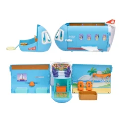 Bluey 3-in-1 Airplane Playset: Sound Effects & Multiple Activities, Includes Figures, Educational Creative Thinking