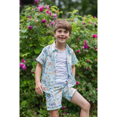 Bluey Bingo Muffin Hawaiian Button Down Shirt And Shorts Toddler To Big Kid 2 Bluey Bingo Muffin Hawaiian Button Down Shirt And Shorts Toddler To Big Kid - Image 2