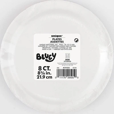 Bluey 9" 8ct Paper Party Dinner Plates 2 Bluey 9" 8ct Paper Party Dinner Plates - Image 2