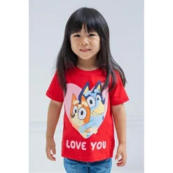 Bluey Valentines Day July 4th Halloween Christmas Birthday T-Shirt Toddler To Big Kid
