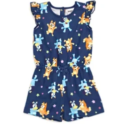 Bluey Bingo Polly Puppy French Terry Sleeveless Romper Infant To Big Kid -Bluey Deals Store GUEST c6166663 70cf 4535 acd5 4da6737e1a8b
