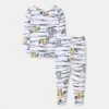Toddler Boys' 4pc Bluey Cotton Long Sleeve Halloween Pajama Set - White/Black/Orange