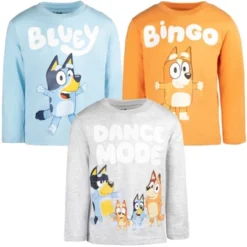 Bluey Bingo Girls 3 Pack Long Sleeve Graphic T-Shirts Orange/Blue/Gray -Bluey Deals Store GUEST d5c955ca 3110 4484 b4e0 57b21a45d332