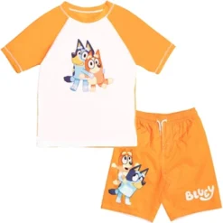 Bluey Bingo Dad Mom Pullover Rash Guard And Swim Trunks Outfit Set Little Kid -Bluey Deals Store GUEST e5770b0a d1fe 4744 bfa6 34045763201b