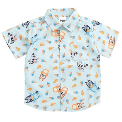 Bluey Bingo Muffin Hawaiian Button Down Shirt And Shorts Toddler To Big Kid 3 Bluey Bingo Muffin Hawaiian Button Down Shirt And Shorts Toddler To Big Kid - Image 3
