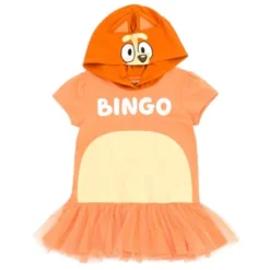 Bluey Bingo Girls Cosplay T-Shirt Dress And Leggings Outfit Set Toddler To Big Kid