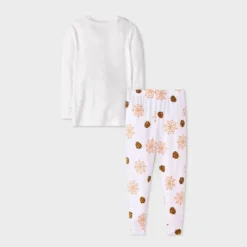 Toddler Boys' 2pc Bluey Long Sleeve Halloween Viscose Snug Fit Pajama Set - White